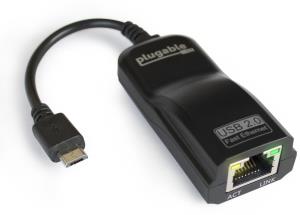 Plugable Technologies USB 2.0 OTG Micro-B to 100Mbps Fast Ethernet Adapter Compatible with Windows T