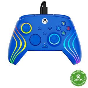 Turtle Beach Afterglow Wave Blue Wired RGB Gaming Controller with Mappable Buttons, Hall-Effect Hair
